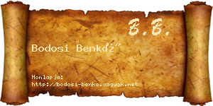 Bodosi Benkő névjegykártya